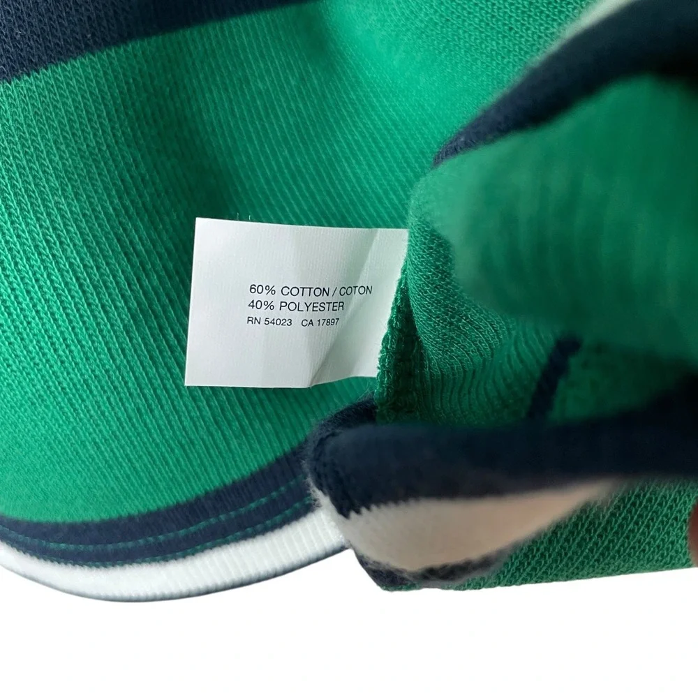 New Gap Long Sleeve Crewneck Sweater Boys Kids Large 10‎ Green Striped Stretch